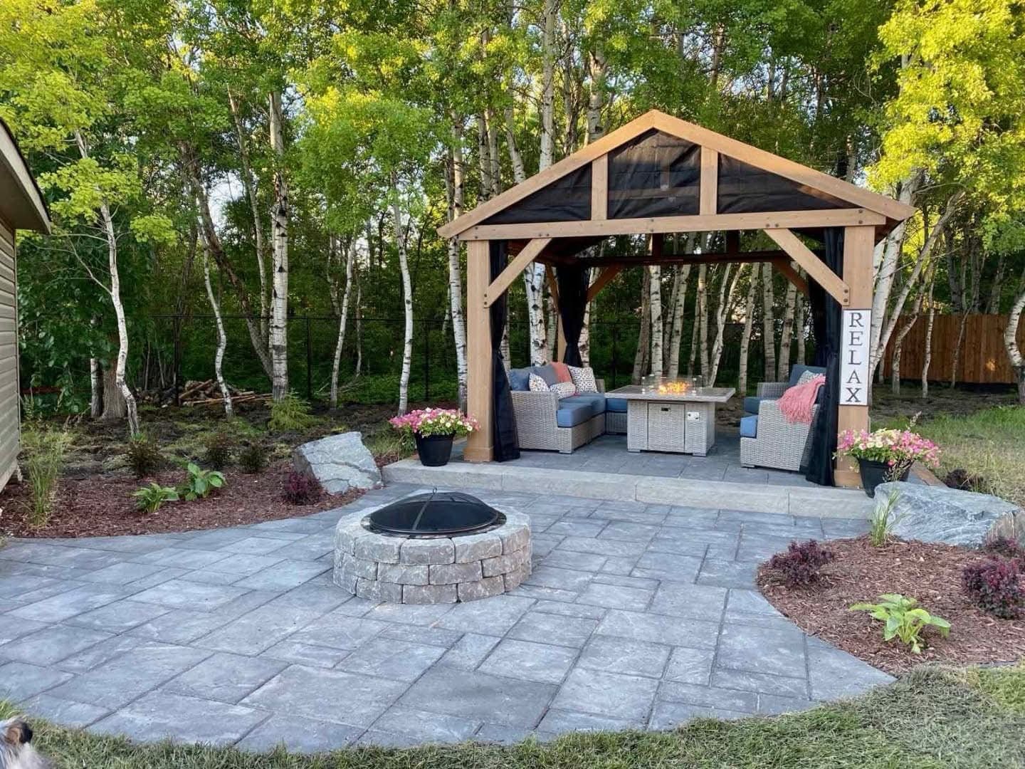 Completed backyard gazebo and patio project